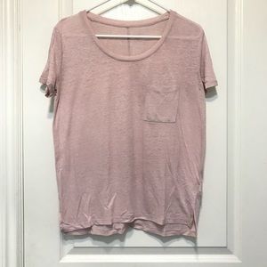 Pink sheer loose t shirt